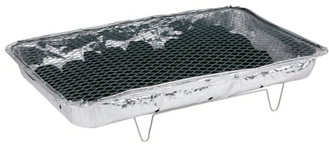 alpina Barbecue usa e getta a carbonella - Barbecue subito pronto all'uso con griglia - Barbecue portatile per campeggio e picnic - Barbecue usa e getta con durata fino a 1,5 ore - 48 x 31 x 6 cm