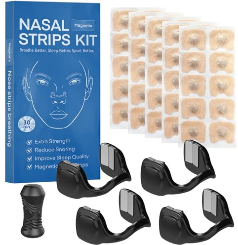 Nasenpflaster Magnet (60 Stück),Nasenspreizer,Anti Schnarch,Nasenpflaster schnarchen,Starker Kleber,Für freies Atmen, Besseren Schlaf & mehr Fokus Anti Schnarch Schnarchstopper–(Black)