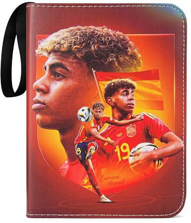 Sammelkarten Album Fussball 4 Fächer, Fussball Karten Sammelalbum mit Reißverschluss und 50 Herausnehmbaren Seiten für 400 Karten, Fußball Sammelalbum für Fußballfans