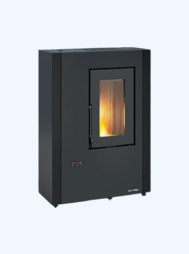 La Nordica Extraflame Luisella 5.0 MAXI Nero - Stufa a Pellet Ermetica Slim Ventilata 7 kW, Ventilazione Escludibile, 201 m³ Riscaldabili, Classe Ambientale 5 Stelle