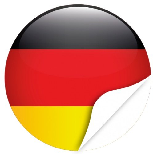 48 x Fussball Aufkleber Motiv: Runde deutsche Flagge/rund, 4cm Durchmesser für Geburtstage, WM, Feiern, Party, Vereine, Dekoration - Sticker