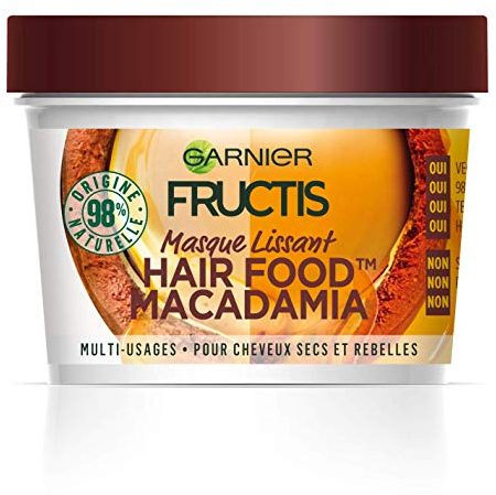 Garnier Fructis Masque Lissant Multi-Usages Macadamia - Pour Cheveux Secs et Rebelles - 390 ml