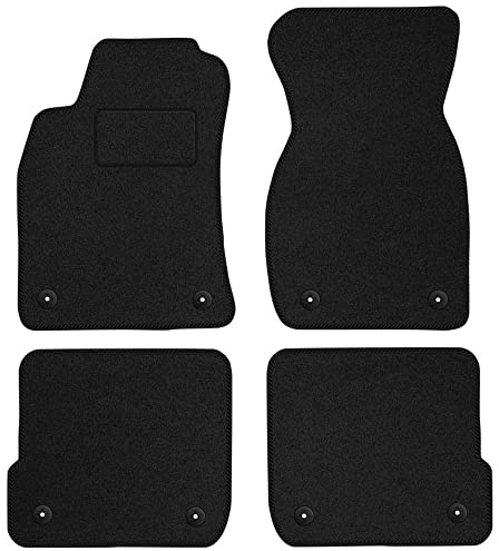 MOTOS Velours Standard Velours-Fußmatten passend für Audi A6 C5 1997-2004 - Standard, Gewebt, Schwarz fußmatten Auto - Erleben Sie neuen Fahrkomfort mit einem Velours- Auto fußmatten Satz für Ihr Au