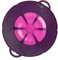 Kochblume the original, silicone boil over protection for pots and pans, microwave lid, splash guard and steam cooker attachment, set with zip pocket in the pink box., purple, S | Topfgröße 14-18cm