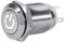 LED Momentan Druckknopf, 12mm 12V LED Drucktaste wasserdicht 12V 3A Knopfschalter Startknopf LED beleuchtet Druckschalter(weiß)