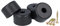 GLEITGUT 4 x Möbelfuss rund 50 mm Polsterfuss schwarz Möbelgleiter Sofafuss