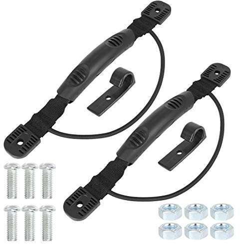 X AUTOHAUX 2pcs Black Kayak Boat Side Mount Carry Handles with Hardware | Side Mount Carry Handle, Rubber, Nylon, Black, M6x1.0 Screw Thread Diameter