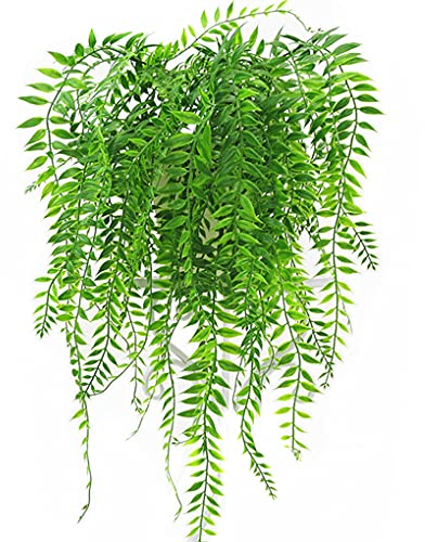 LOVENIMEN Künstliche Weide, künstliche Trauerweide, 2 Stück, Pflanzen, grüne Sträucher, Kunststoff, hängende Weinrebe, Efeu-Girlande, Outdoor, Innenbereich, Haus, Garten, Veranda, Parterre, Wandkörbe,