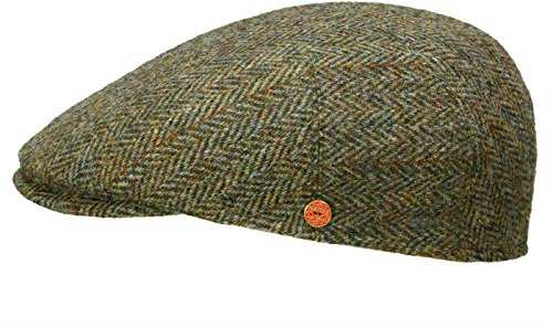 Mayser Sidney Einteilige Flatcap aus Harris Tweed - Oliv (9642) - 55,5 cm (55)