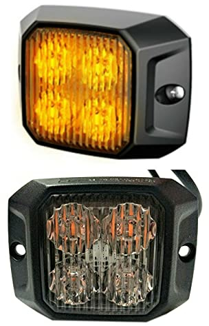 MelTruck® 2x LED Frontblitzer Heckblitzer Universal Straßenräumer für Traktoren Schlepper 12V 24V (Breite: 73 mm)