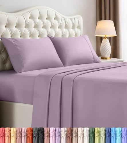 Utopia Bedding Full Bed Sheets Set - 4 Piece Bedding - Brushed Microfiber - Shrinkage and Fade Resistant - Easy Care (Full, Lavender)