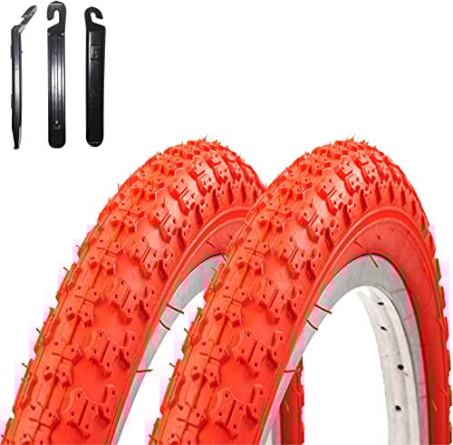 2 x Roverstone 20 Fahrradreifen Fahrradmantel rot 54-406 (20 x 2,125) inkl. 3 Reifenheber