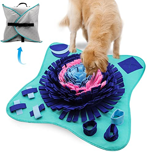 PET ARENA Schnüffelteppich Hund & Katzen 63,5 x 63,5 cm – waschbare & größenverstellbare Schnüffelmatte aus hochwertigen Materialien gegen Langeweile & Stress Intelligenzspielzeug zur Hund