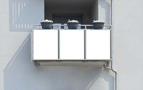 Wallario Balkonverkleidung, Sichtschutz, Windschutz, Meterware nach Maß - Motiv Weiß (Grundpreis: 27,95Eur/m)