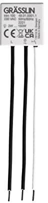 Grässlin 49.01.0001.1 trim 100 – UP-Dimmer mit Memory Funktion, Unterputzdimmer für LED-, Halogen- und Glühlampen, einfache Unterputzmontage, autom. Lastenerkennung, perfekt für Nachrüstungen