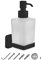 JASSFERRY Black Wall Mounted Soap Dispenser and Square Holder Frosted Glass Lotion Dispenser Set
