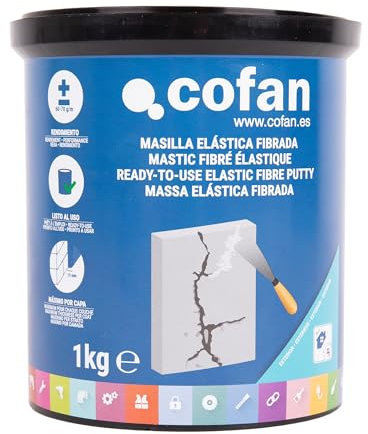 Cofan Masilla Elástica Fibrada | Para Uso Exterior | Cantidad: 1 kg o k kg (1 kg)