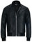 HARDBOILED Bomber da uomo KAORI, giacca realizzata in pelle di agnello di alta qualità, morbida, urbanwear, Nero, 3XL