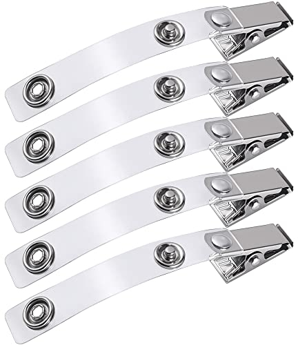 WEBBOMB® - 5 clip di fissaggio per badge, clip di fissaggio con coccodrillo, clip per badge e porta badge