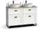 Miroytengo Mueble de Baño Doble Toscana 2 Cajones y 2 Puertas con Lavabos 120cm Blanco y Roble Cambrian