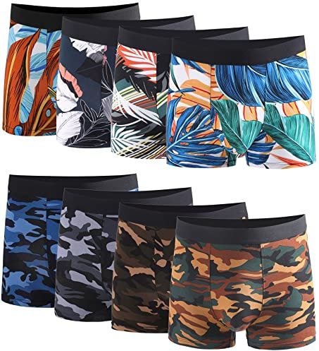 Xaanelr Lot de 4/8 boxers pour homme en viscose de bambou - Sous-vêtements rétro - Tailles S à 3XL, A011 - Lot de 8 - Multicolore, XXXL