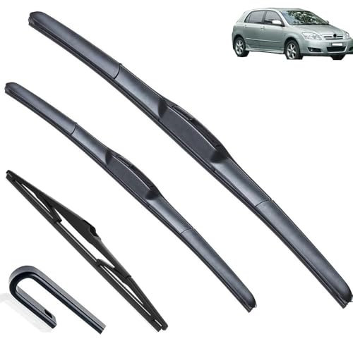 3-teiliges Scheibenwischer-Set for vorne und hinten, kompatibel mit Toyota Corolla Schrägheck E12 2001–2006, Windschutzscheibe, Windschutzscheibe, Fenster, 221914