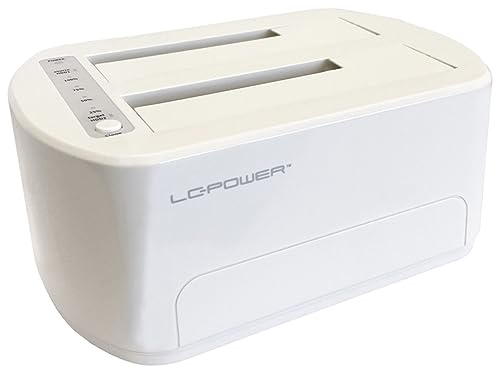 LC-POWER LC-DOCK-U3-VI | USB 3.2 Dual Bay SATA Docking Station | HDD/SSD Klonfunktion | 2,5 & 3,5 SATA bis 20TB | USB-A | UASP