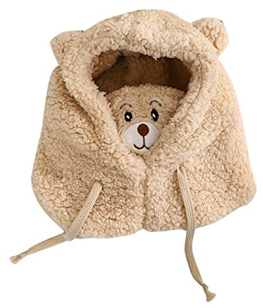 Baby-Herbst- und Winterschuhe verdickte Anti-Kleinkind-Schuhe tragen warme Baby-Bodenschuhe Lammfell Mütze Damen (Beige, One Size)