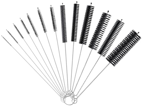 Quelcc 13 Pcs Tube Brosse de Nettoyage, Goupillon Paille, Goupillon Nettoyage à Paille Petites, Brosse de Nettoyage pour Bouteille, Goupillon Bouteille, pour Bébé Biberon Paille e Bouilloire Clavier