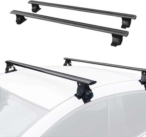 Barras de Techo para Coche sin Rieles. Baca Portaequipajes para Viajes. Ajuste Integrados al Techo del Coche. Barra Portátil para Transportar.