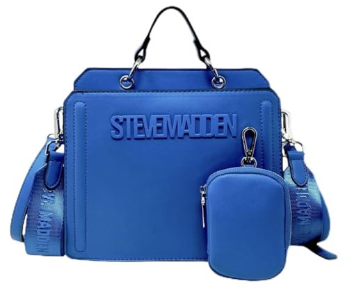Steve Madden Damen Bevelyn Convertible Crossbody Bag, blau-Saphir