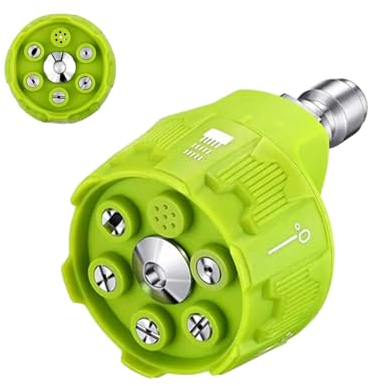 Puntas de boquilla para hidrolimpiadora de alta presión, 6 en 1, multiusos, máx. 3500 psi, puntas de conexión de 1/4 pulgadas, puntas de boquilla, 360 grados ajustables Uozonit
