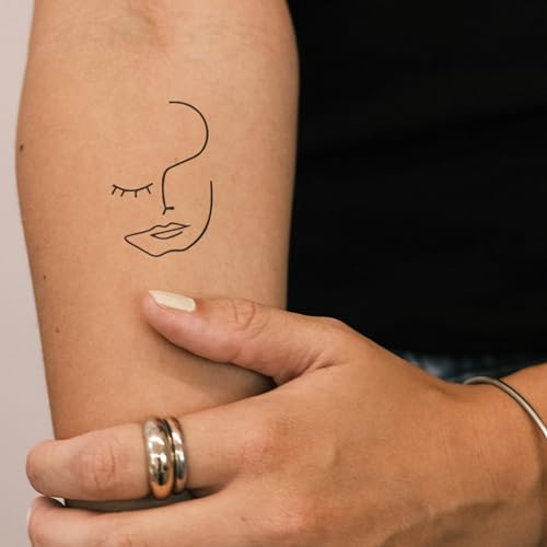 Inkster® Abstraktes Blinzeln Tattoo | Temporäres Tattoo mit EU-Kosmetikzertifizierung | wasserfest + vegan | revolutionäres 2-Wochen-Tattoo | Fake Tattoos und Klebetattoos für Erwachsene