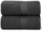 Lyra Linens - 100% Egyptian Cotton Bathroom Hand Towel - Pack of 2 OR 4 500 Gsm Hotel Quality, 50cm x 85cm, Quick Dry, Soft And Absorbent, Hair Towels (2, Charcoal Grey)