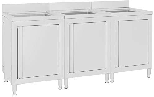 CIADAZ Fregadero de Cocina Comercial 3 Piezas, Mueble Pila Lavadero, Pila Fregadero Cocina, Fregadero sobre Encimera, Fregadero Baño Encimera, Picas De Cocina, de Acero Inoxidable