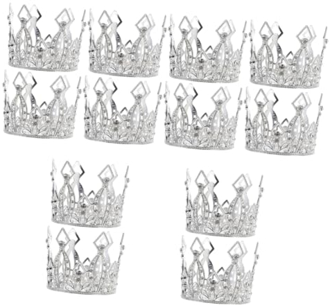 TOYANDONA 12 Stk Kuchen Krone Silberne Tiara Esstisch Mittelstücke Spielzeug Für Kinder Geburtstagstorte Dekorationen Kinder Mini-spielzeug Honig Zinklegierung Ornamente Braut Weihnachten