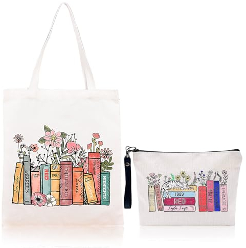 2 Stück Kosmetiktasche Personalisiert, Stoffbeutel Bedruckt mit Reißverschluss Tragbare Stofftasche Canvas Einkaufstasche Bedruckte Stofftaschen Reise Tote Bag
