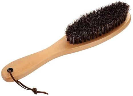 Kleiderbürste, Pferdehaar, Kleiderbürste, Fusselentferner mit Holzgriff, für Anzüge, Wildleder, Samt, Wolle Reinigung (Burlywood)