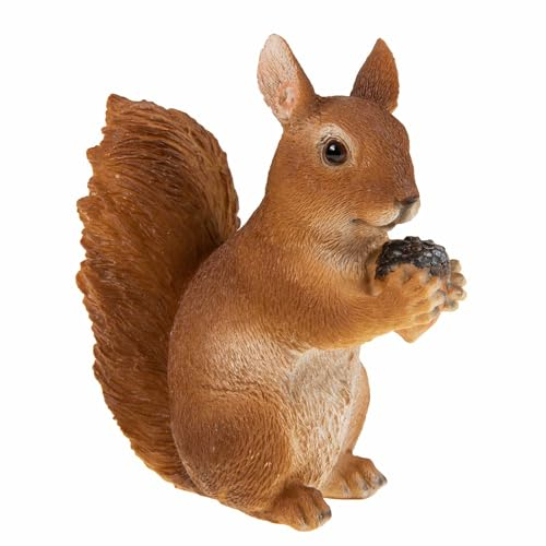 SIDCO Eichhörnchen mit Nuß Hörnchen Dekofigur Gartendeko naturgetreu Deko