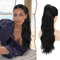 Sofeiyan Pferdeschwanz Haarteil Mit Kordelzug, 56 cm Lang Gewellt Zopf Haarverlängerung Synthetik Natürliches Kordelzug Verlängerung für Frauen, Schwarz