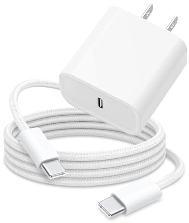 6FT 20W Fast Charger Adapter for AirPods 4 Gen 4 Generation,AirPods Pro 2 2nd, AirPods Max 2 2024, iPhone 16 15,iPad Pro Air 13/12.9,iPad 10th,5/4 USB Type C Woven Cable MacBook Charging Heads & More