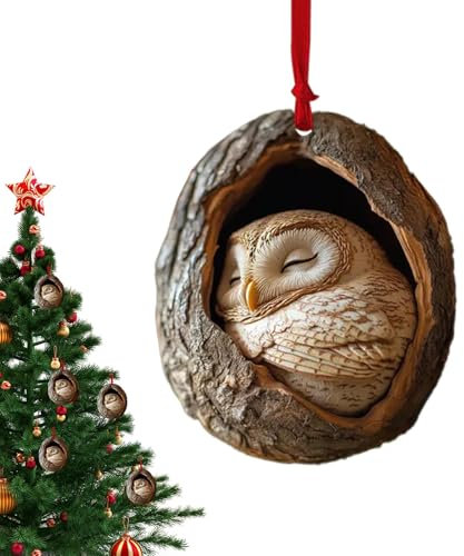 Weihnachtsdeko Baumschmuck, Weihnachtsbaumschmuck Cartoon, Weihnachtsbaumschmuck Acryl, Tier-weihnachtsbaumschmuck, Realistische Tier-Wanddekoration, 2D Realistische Acrylornamente