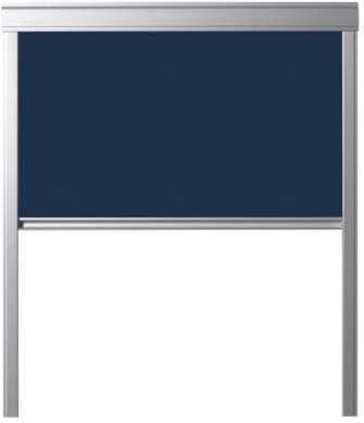 BAUBAY Verdunkelungs-Rollo für Dachfenster Dunkelblau FAKRO | ARON | OptiLight | ERW,Fenstercode: 66/98 – einfache Montage | Fast vollständige Verdunkelung | schmutzresistentes Material