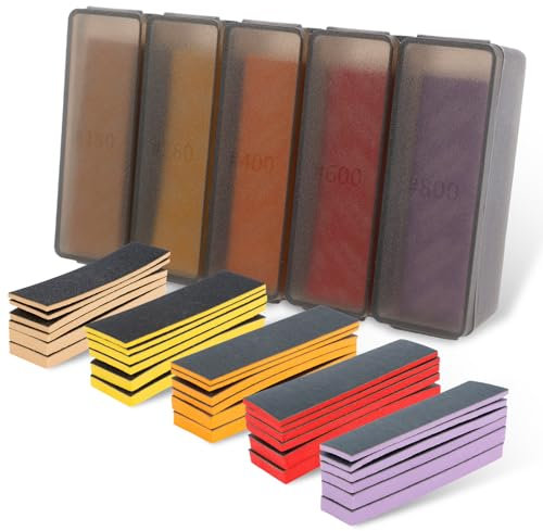 Foppla 30 Stück Schleifschwämme,weiche,Flexible Nass-Trocken-Schleifpapier,180-2500 Körnung Handschleifblöcke,DREI Stärken,Schleifpads für Holz,Trockenbau,Metall,Farbe, Autoreparatur (#180-#800)