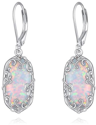 Filigrane Ohrringe aus 925er Sterlingsilber mit filigranem Opal Opalschmuck für Damen