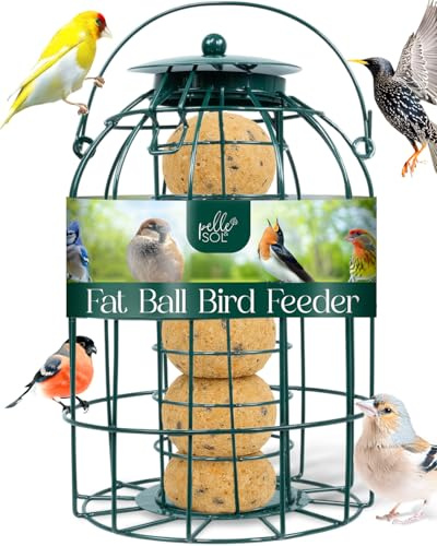 Pelle & Sol Vogelfutterstation – Talg- und Meisenknödel-Futterstation für Wildvögel – kompaktes Eisen-Design für Vogelfutterspender Hängestation – wetterbeständig, eichhörnchensicher, leicht zu