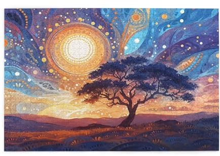 Traum Puzzle 1000 Teile Erwachsene Baum, Puzzles mit Verpackung Box und Poster, Lustig Stress Abbauen Familien Unterhaltungsspiele für Raumdekoration, Kreative Geschenke für Männer/Frauen 1T-1216