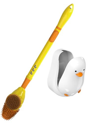 CALLARON Toilet Brush Limescale Remover Hard Bristle Brush Holder and Wall Mount