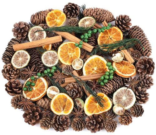 TaoQ C Weihnachts Tannenzapfen Potpourri Weihnachts Tannenzapfen Orange Weihnachten Potpourri Schale Füller Natürliche Kiefernzapfen für Weihnachtsbaum Winter Party DIY Handwerk Weihnachtsdekoration