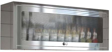 Hängeschrank Küchenschrank aus Edelstahl Haushaltsschrank mit Klapptüren Mehrzweckschrank Metall für Badezimmer, Küchen, Balkone, Garagen, Wohnzimmer(90 * 22 * 34.5cm)